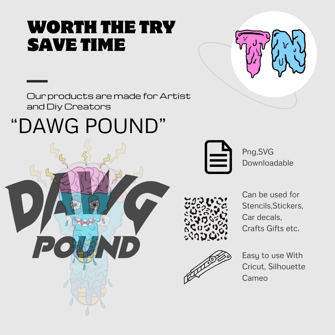 Dawg Pound Word downloadable Stencil