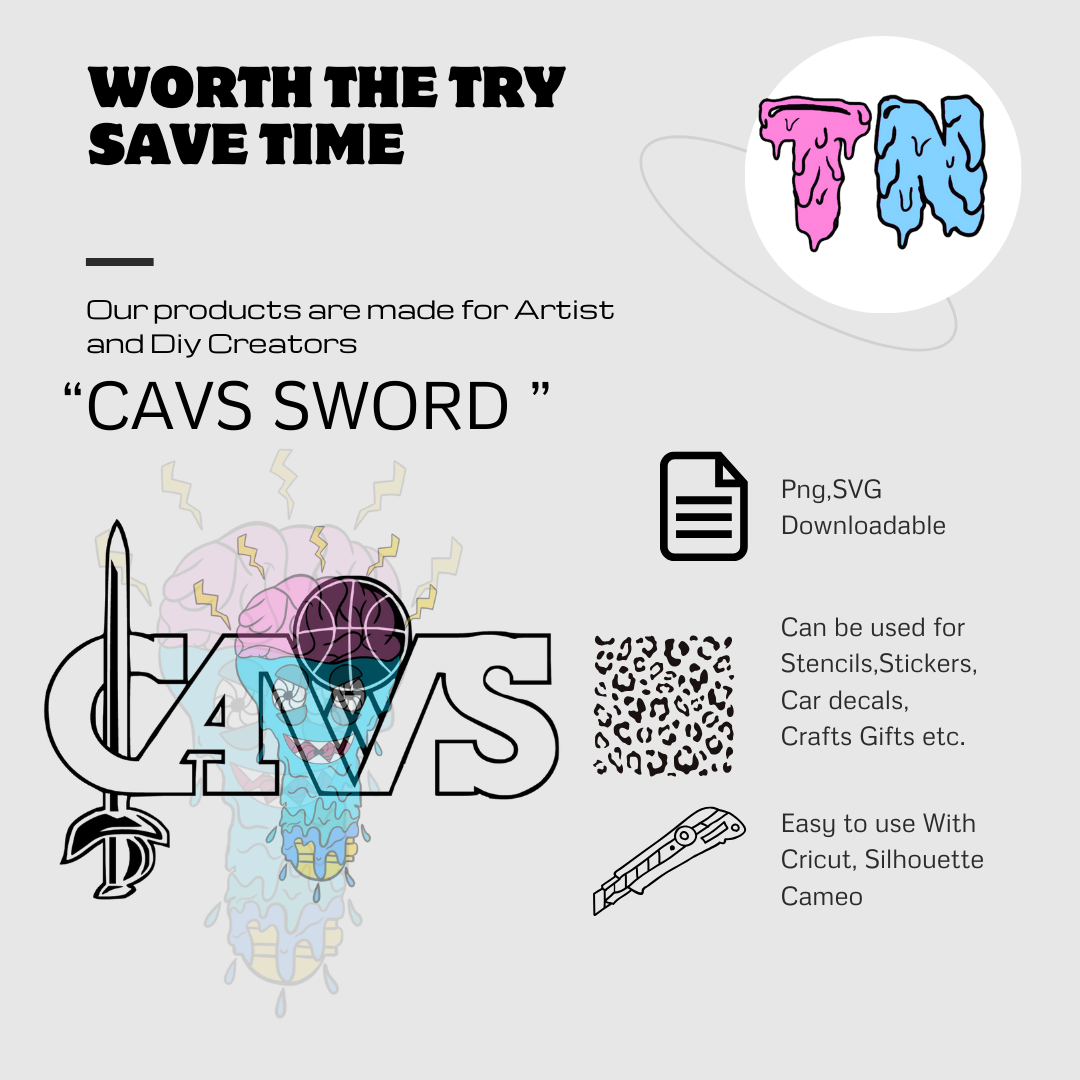 Cavs Sword Downloadable Stencil
